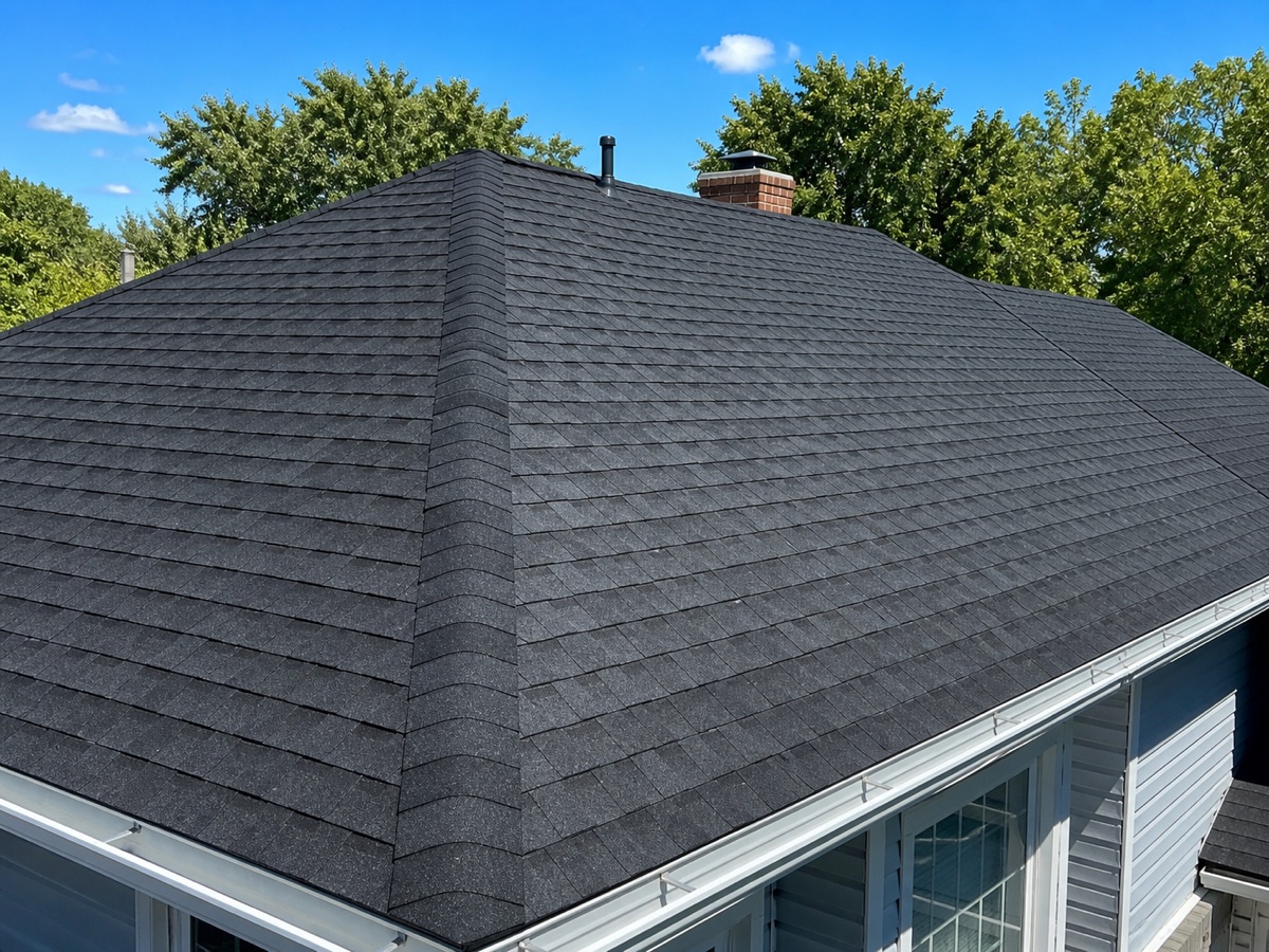 Roofing service after photo