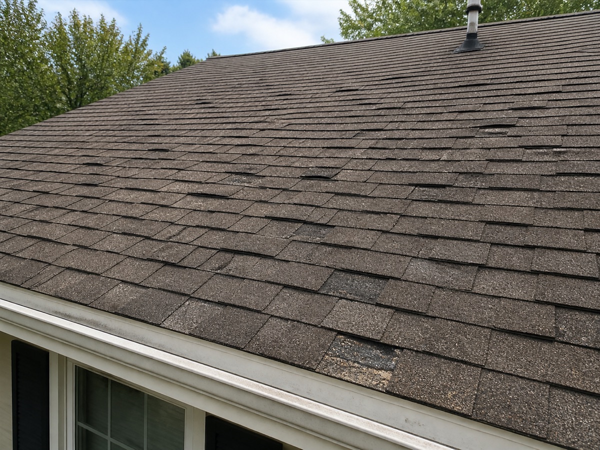Roofing service before photo